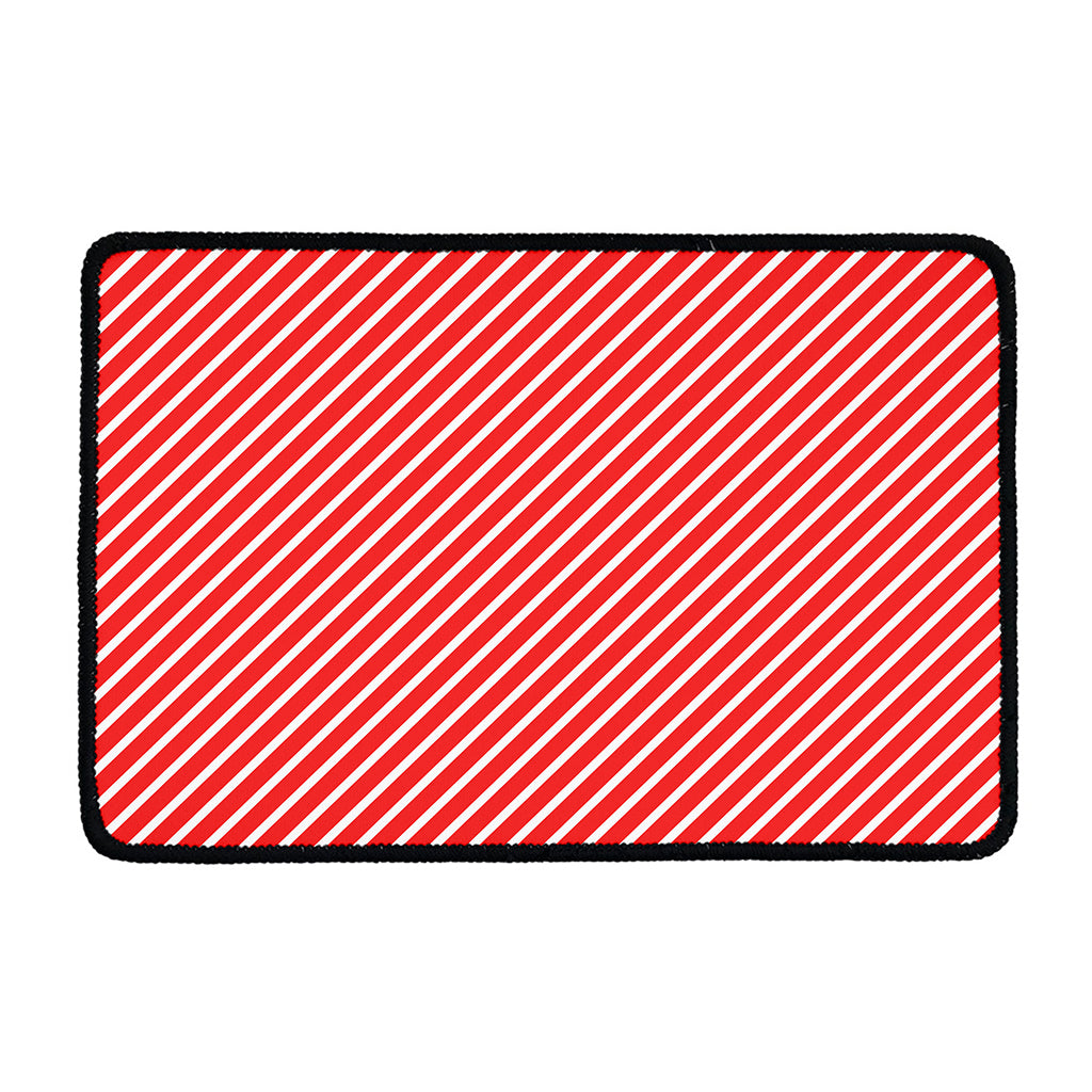 Red And White Candy Cane Pattern Print Kitchen Mat