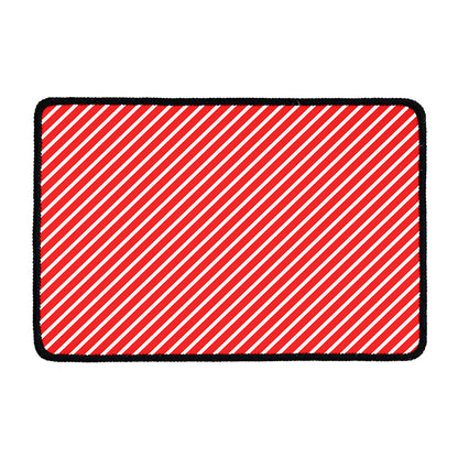 Red And White Candy Cane Pattern Print Kitchen Mat