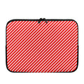 Red And White Candy Cane Pattern Print Laptop Sleeve