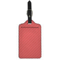 Red And White Candy Cane Pattern Print Luggage Tag