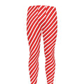 Red And White Candy Cane Pattern Print Men's Leggings