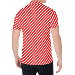 Red And White Candy Cane Pattern Print Men's Shirt