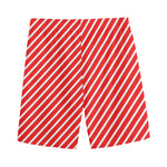 Red And White Candy Cane Pattern Print Men's Sports Shorts