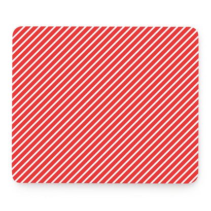 Red And White Candy Cane Pattern Print Mouse Pad