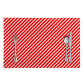 Red And White Candy Cane Pattern Print Placemat