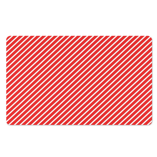 Red And White Candy Cane Pattern Print Polyester Doormat