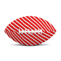 Red And White Candy Cane Pattern Print Rugby Ball