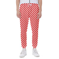 Red And White Candy Cane Pattern Print Joggers