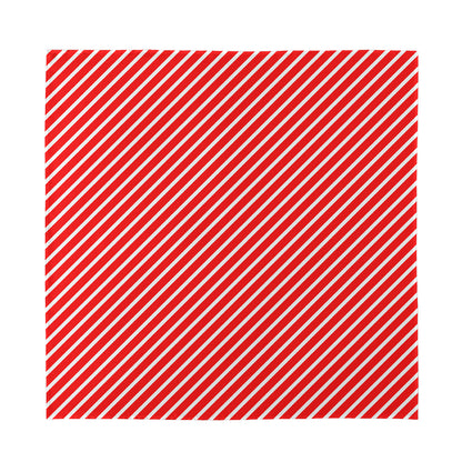 Red And White Candy Cane Pattern Print Silk Bandana