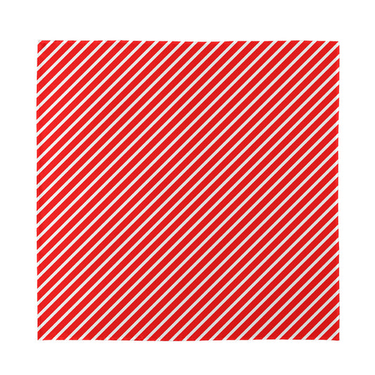 Red And White Candy Cane Pattern Print Silk Bandana