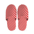 Red And White Candy Cane Pattern Print Slippers