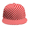 Red And White Candy Cane Pattern Print Snapback Cap