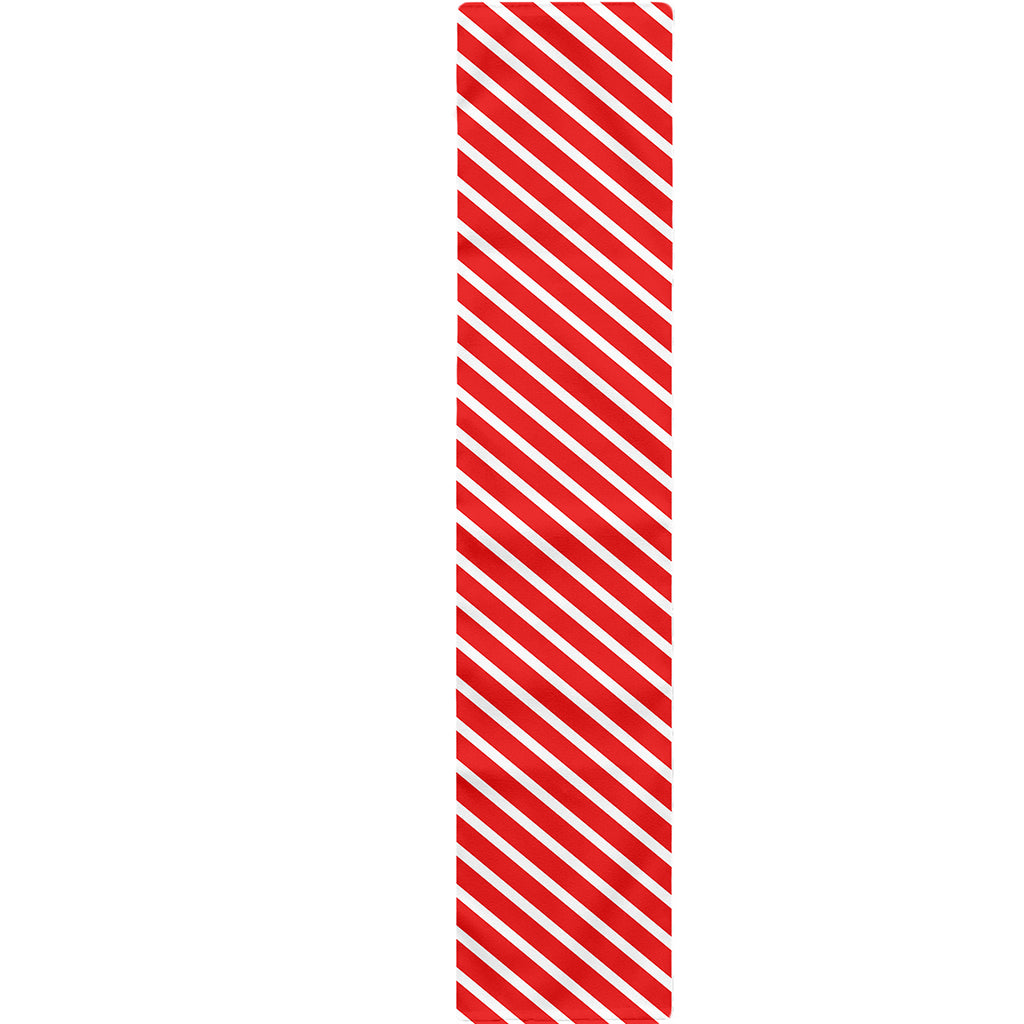 Red And White Candy Cane Pattern Print Table Runner