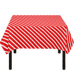 Red And White Candy Cane Pattern Print Tablecloth