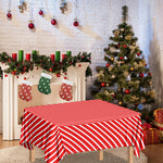 Red And White Candy Cane Pattern Print Tablecloth