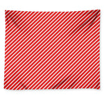 Red And White Candy Cane Pattern Print Tapestry