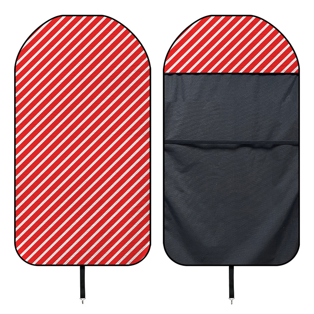 Red And White Candy Cane Pattern Print Waterproof Car Seat Cover
