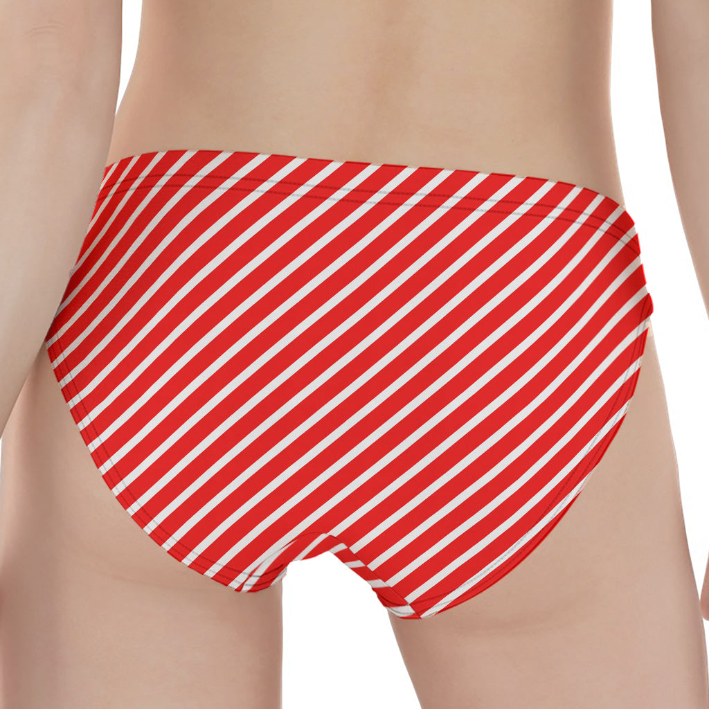 Red And White Candy Cane Pattern Print Women's Panties