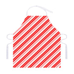 Red And White Candy Cane Stripe Print Adjustable Apron