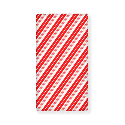Red And White Candy Cane Stripe Print Baby Crib Sheet
