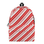 Red And White Candy Cane Stripe Print Backpack