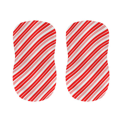 Red And White Candy Cane Stripe Print Bar Stool Covers
