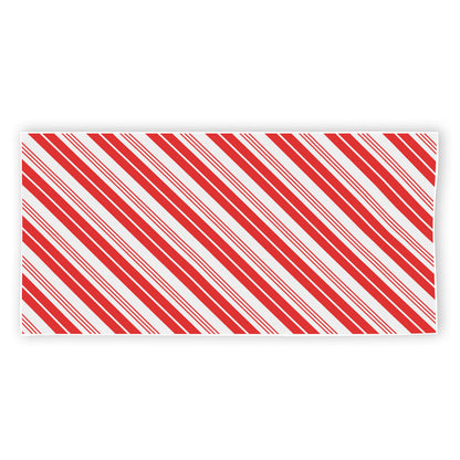 Red And White Candy Cane Stripe Print Beach Towel