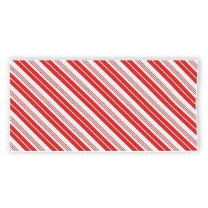 Red And White Candy Cane Stripe Print Beach Towel