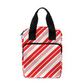 Red And White Candy Cane Stripe Print Bible Tote Bag