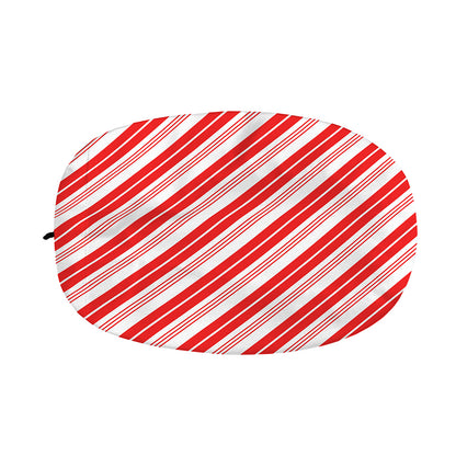 Red And White Candy Cane Stripe Print Car Side Mirror Covers