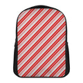 Red And White Candy Cane Stripe Print Casual Backpack