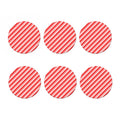 Red And White Candy Cane Stripe Print Coaster Set