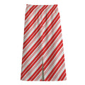 Red And White Candy Cane Stripe Print Cotton Front Slit Maxi Skirt