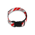 Red And White Candy Cane Stripe Print Dog Collar