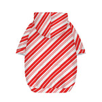 Red And White Candy Cane Stripe Print Dog Zip Up Hoodie