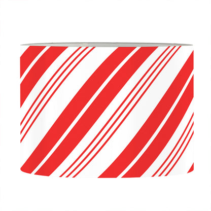 Red And White Candy Cane Stripe Print Drum Lamp Shade