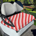 Red And White Candy Cane Stripe Print Golf Cart Seat Cover