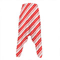 Red And White Candy Cane Stripe Print Hammer Pants