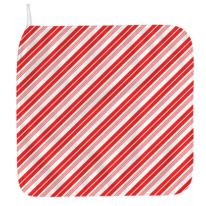 Red And White Candy Cane Stripe Print Hand Towel