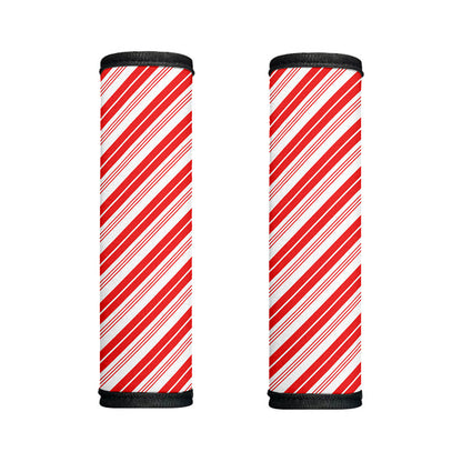 Red And White Candy Cane Stripe Print Handle Covers