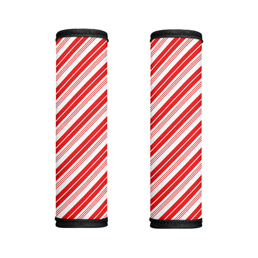 Red And White Candy Cane Stripe Print Handle Covers