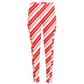 Red And White Candy Cane Stripe Print High-Waisted Pocket Leggings