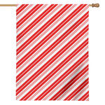 Red And White Candy Cane Stripe Print House Flag