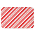 Red And White Candy Cane Stripe Print Indoor Door Mat