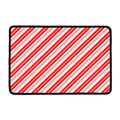 Red And White Candy Cane Stripe Print Kitchen Mat