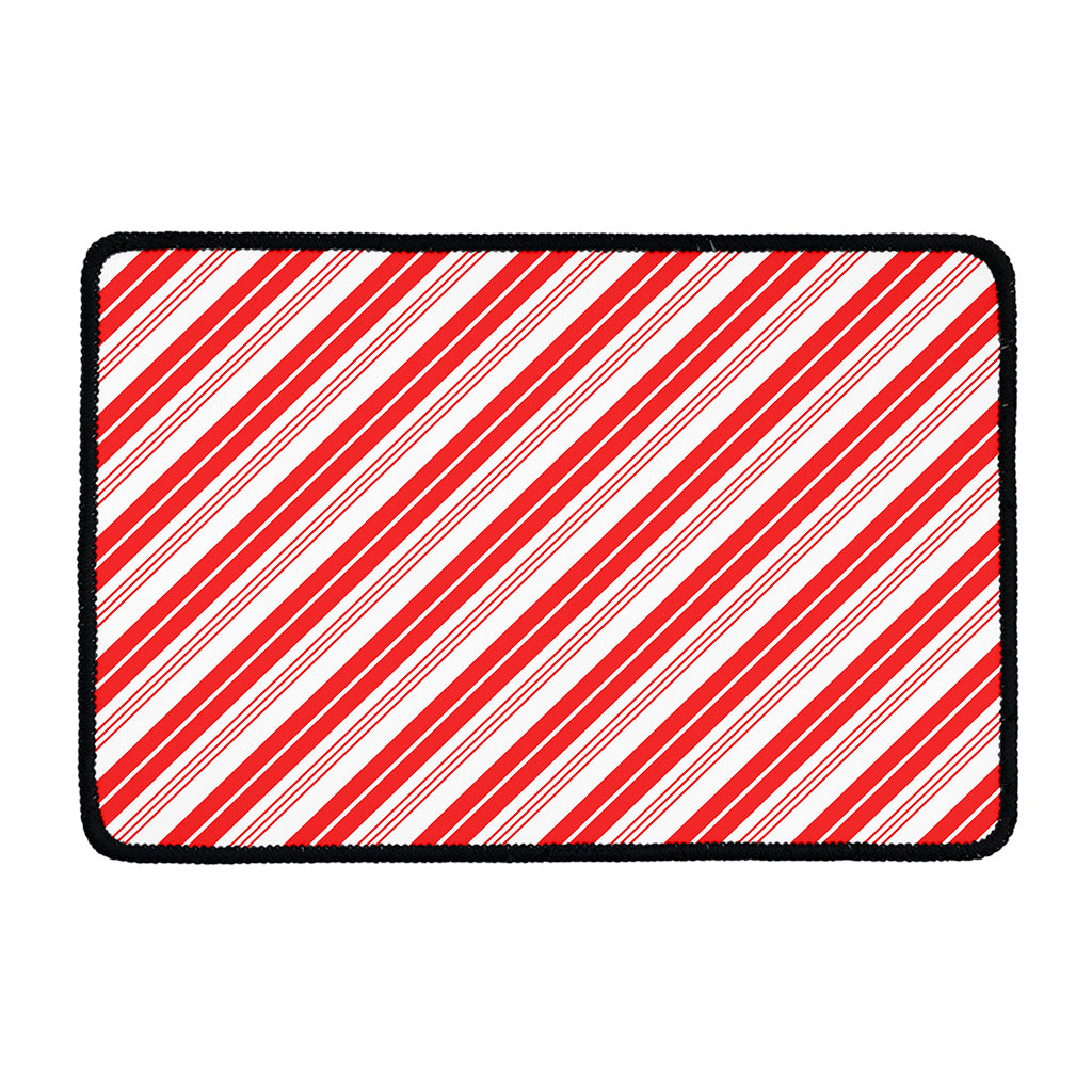 Red And White Candy Cane Stripe Print Kitchen Mat