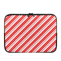 Red And White Candy Cane Stripe Print Laptop Sleeve