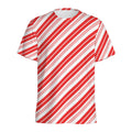 Red And White Candy Cane Stripe Print Men's Athletic T-Shirt