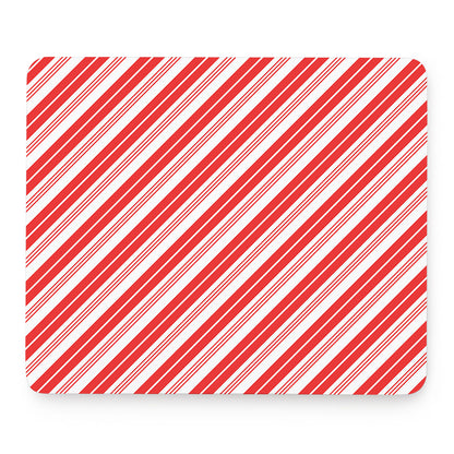 Red And White Candy Cane Stripe Print Mouse Pad