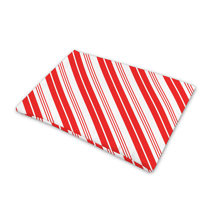 Red And White Candy Cane Stripe Print Pet Cooling Mat Cover